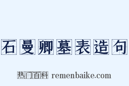 石曼卿墓表造句是什么意思的图片